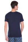 T.T. Men Slim Fit Printed Round Neck T-Shirt Maroon-Skin-Navy