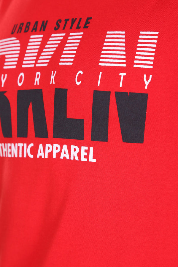 Men Trendy Red PrintedT-Shirts