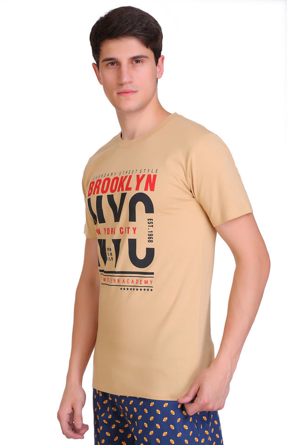 Men Trendy Khakhi T-Shirts