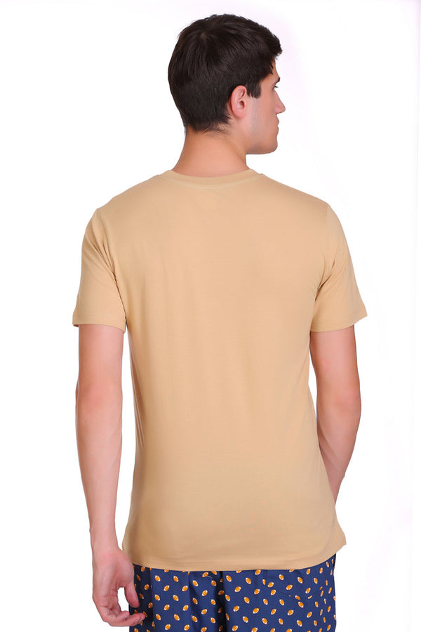 Men Trendy Khakhi T-Shirts