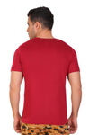 T.T. Men Slim Fit V-Neck T-Shirt Solid Pack Of 3 Maroon-Yellow-D.Brown
