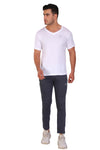 T.T. Men Slim Fit V-Neck T-Shirt Solid Pack Of 3 Brown-White-Black