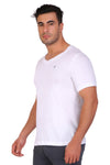 T.T. Men Slim Fit V-Neck T-Shirt Solid Pack Of 3 Brown-White-Black