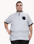 Plus Size Men Van Collar Grey T-Shirts