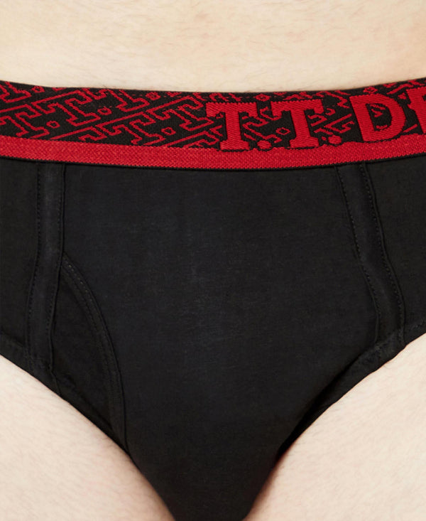 T.T. Mens Desire 100% Combed Cotton Front Open Brief Top Elastic Pack Of 4 Assorted