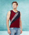 T.T. Men Designer Gym VestPack Of 3 Black-Red-Red-Black-Maroon-Navy