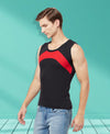 T.T. Men Designer Gym VestPack Of 2 Black-Red-Grey-Maroon