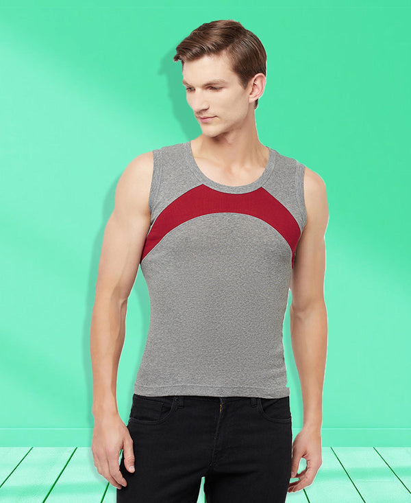 T.T. Men Designer Gym VestPack Of 3 Black-Red-Grey-Maroon-Navy-Sky