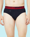 T.T. Mens Desire 100% Combed Cotton Front Open Brief Top Elastic Pack Of 2 Navy-Anthra