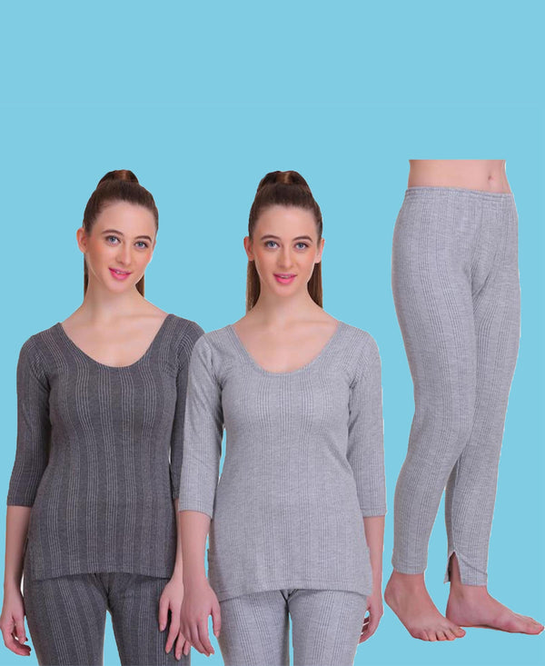 T.T. Women Thermal Top And Pyjama (Pack Of 3)