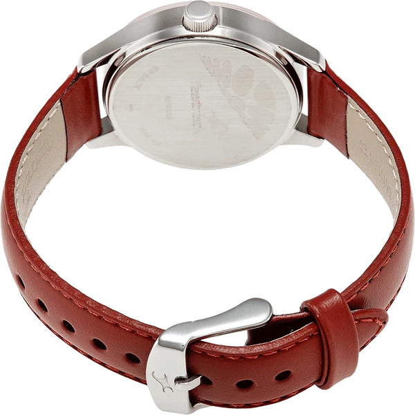 Quartz Analog Red Dial Leather Strap Watch for Girls Girls Watch