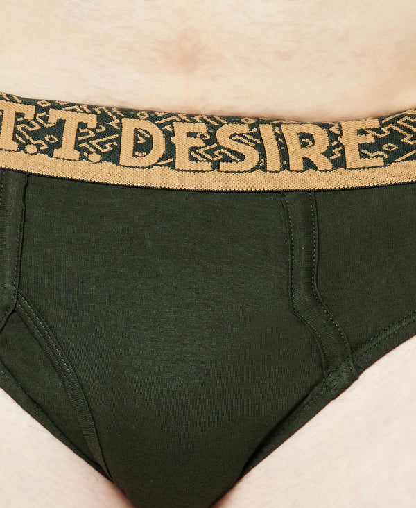 T.T. Mens Desire 100% Combed Cotton Front Open Brief Top Elastic Pack Of 4 Assorted