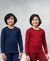 T.T. Boys & Girls |Slim Fit| Cotton Fleece |Full Sleeves|Round Neck|Trendy Winter Wear|Dyed Top Pack Of 2-Blue-Red