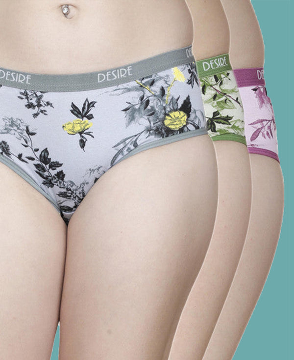 T.T. Womens Desire Hi-Cut Panty Pack Of 3