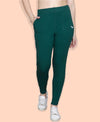 HiFlyers Women Slim Fit Solid Cotton Lycra Kurti Pant Bottle Green