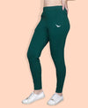 HiFlyers Women Slim Fit Solid Cotton Lycra Kurti Pant Bottle Green
