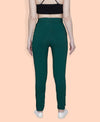 HiFlyers Women Slim Fit Solid Cotton Lycra Kurti Pant Bottle Green