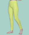 T.T. Women Solid Chudidar Cotton Lycra Cool Leggings -Light Lemon