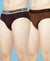 T.T. Mens Desire 100% Combed Cotton Front Open Brief Top Elastic Pack Of 2 Brown-Mustard