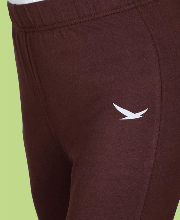 HiFlyers Women Slim Fit Solid Cotton Lycra Kurti Pant Brown