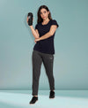 HiFlyers Women Comfort Fit Anthra Melange Cotton Track Pants