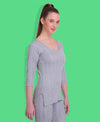 T.T. Women Hotpot Elite 3/4Th Slip Thermal - Grey Melange