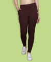 HiFlyers Women Slim Fit Solid Cotton Lycra Kurti Pant Brown