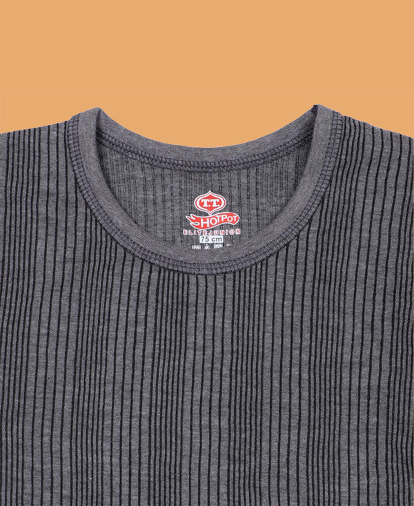 T.T. Kids Elite Plain Thermal Vest Pack Of 2 Anthra