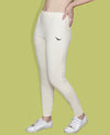 HiFlyers Women Slim Fit Solid Cotton Lycra Kurti Pant Cream