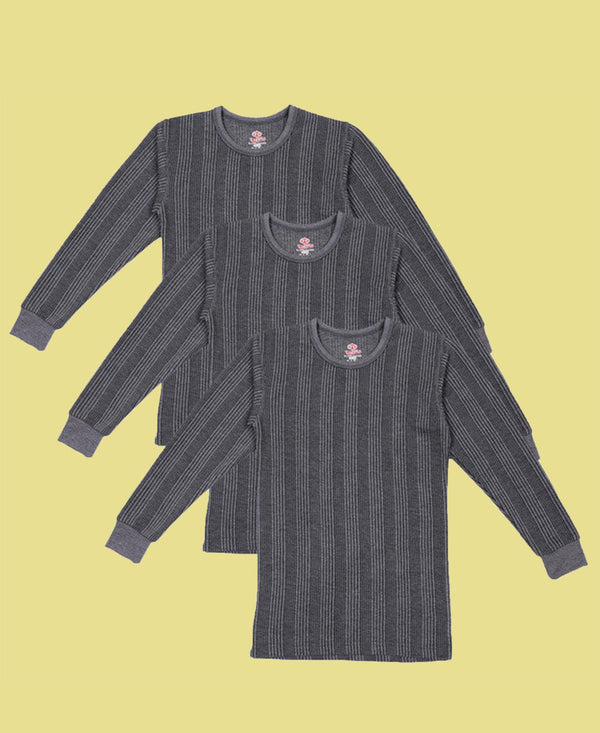 T.T. Kids Elite Plain Thermal Vest Pack Of 3 Anthra