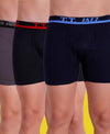 T.T. Men Jazz Top Elastic Trunk Pack Of 3 (Grey - Navy - Black)