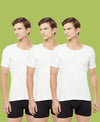 T.T. Men Interlock Vest Half Sleeve Pack Of 3 White