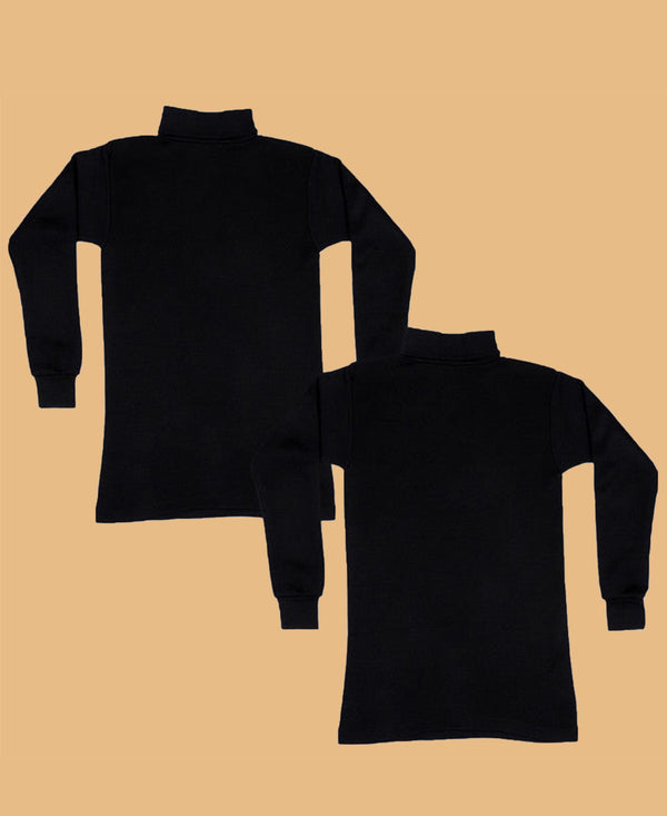 T.T. Kids Hotpot Plain Thermal Vest Pack Of 2 Black