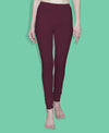 T.T. Women Solid Chudidar Cotton Lycra Cool Leggings -Deep Maroon - Ivory( Free Size)