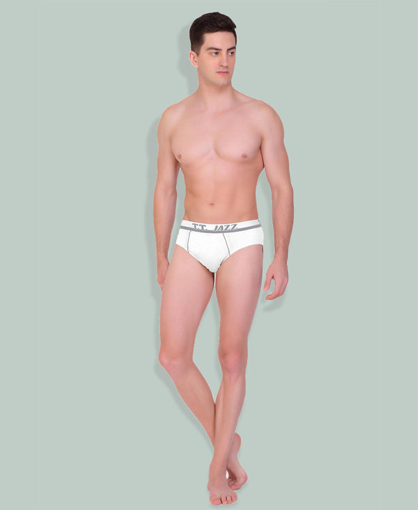 T.T. Mens Jazz Brief Top Elastic Pack Of 4 White