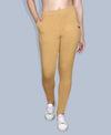 HiFlyers Women Slim Fit Solid Cotton Lycra Kurti Pant Khakhi