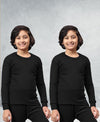 T.T. Boys & Girls |Slim Fit| Cotton Fleece |Full Sleeves|Round Neck|Trendy Winter Wear|Dyed Top Pack Of 2-Black