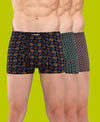 T.T. Men Desire Super Combed Cotton Printed Snug Fit Mini Trunks For Men Pack Of 3 Green-Brown-Navy