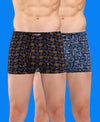 T.T. Men Desire Super Combed Cotton Printed Snug Fit Mini Trunks For Men Pack Of 2 Navy-Sky