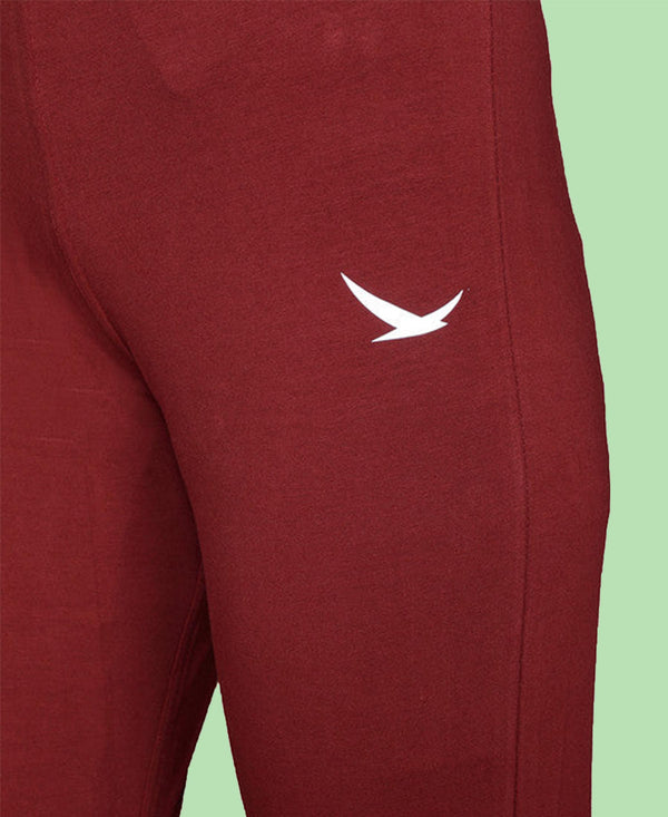 HiFlyers Women Slim Fit Solid Cotton Lycra Kurti Pant Maroon