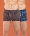 T.T. Men Desire Super Combed Cotton Printed Snug Fit Mini Trunks For Men Pack Of 2 Brown-Sky