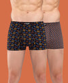 T.T. Men Desire Super Combed Cotton Printed Snug Fit Mini Trunks For Men Pack Of 2 Brown-Navy