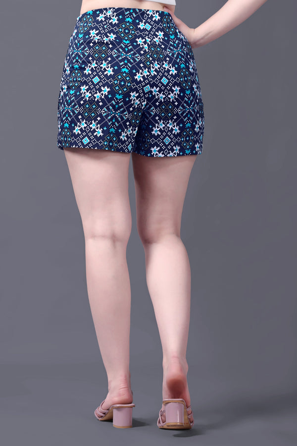 Blue printed skirt