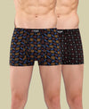 T.T. Men Desire Super Combed Cotton Printed Snug Fit Mini Trunks For Men Pack Of 2 Black-Navy