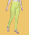 T.T. Women Solid Chudidar Cotton Lycra Cool Leggings -Light Lemon - Rama Green( Free Size)