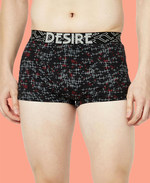 T.T. Mens Desire 100% Combed Cotton Printed Mini Top Elastic Trunk Pack Of 5 Assorted