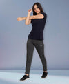 HiFlyers Women Comfort Fit Anthra Melange Cotton Track Pants