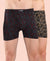 T.T. Men Desire Super Combed Cotton Printed Snug Fit Long Trunks For Men Pack Of 2 Black-D.Brown