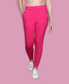 HiFlyers Women Slim Fit Solid Cotton Lycra Kurti Pant Rose Pink