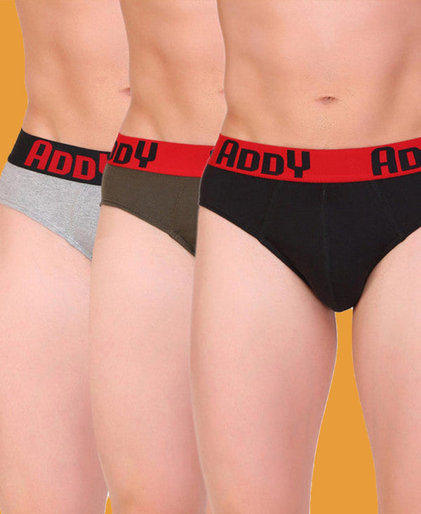 T.T. Men Addy Brief Solid Pack Of 3 Assorted Colors